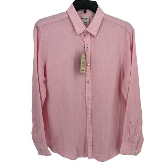 Baird McNutt Murano Linen Long Sleeve Shirt Mens Size 2XT 2X Tall Light Pink - Picture 1 of 7